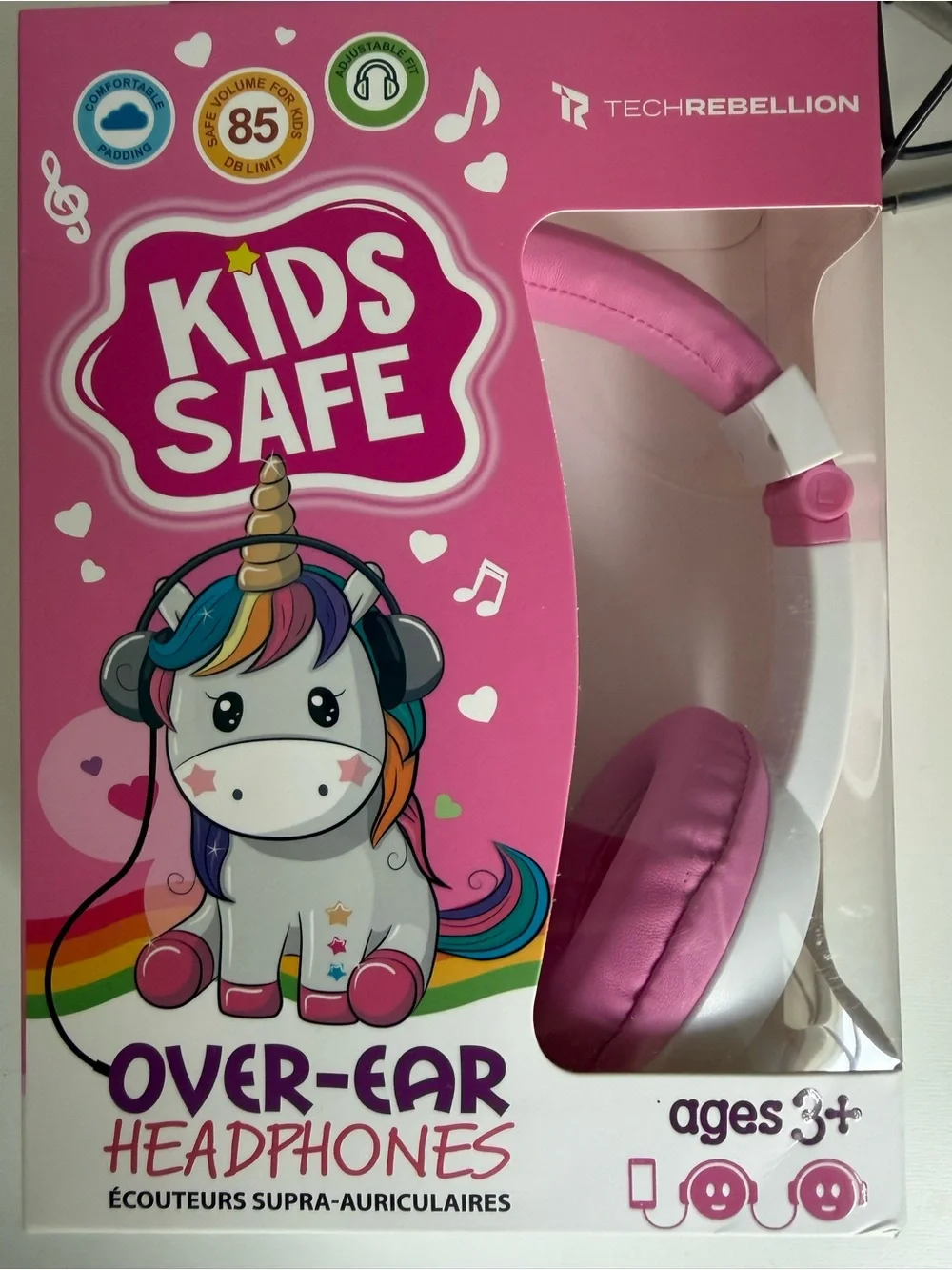 Rebellion Kids Pink Unicorn Over-Ear Headphones